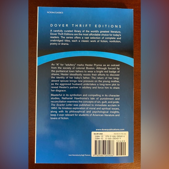 The Scarlet Letter Dover Thrift Edition Book - Picture 2 of 6